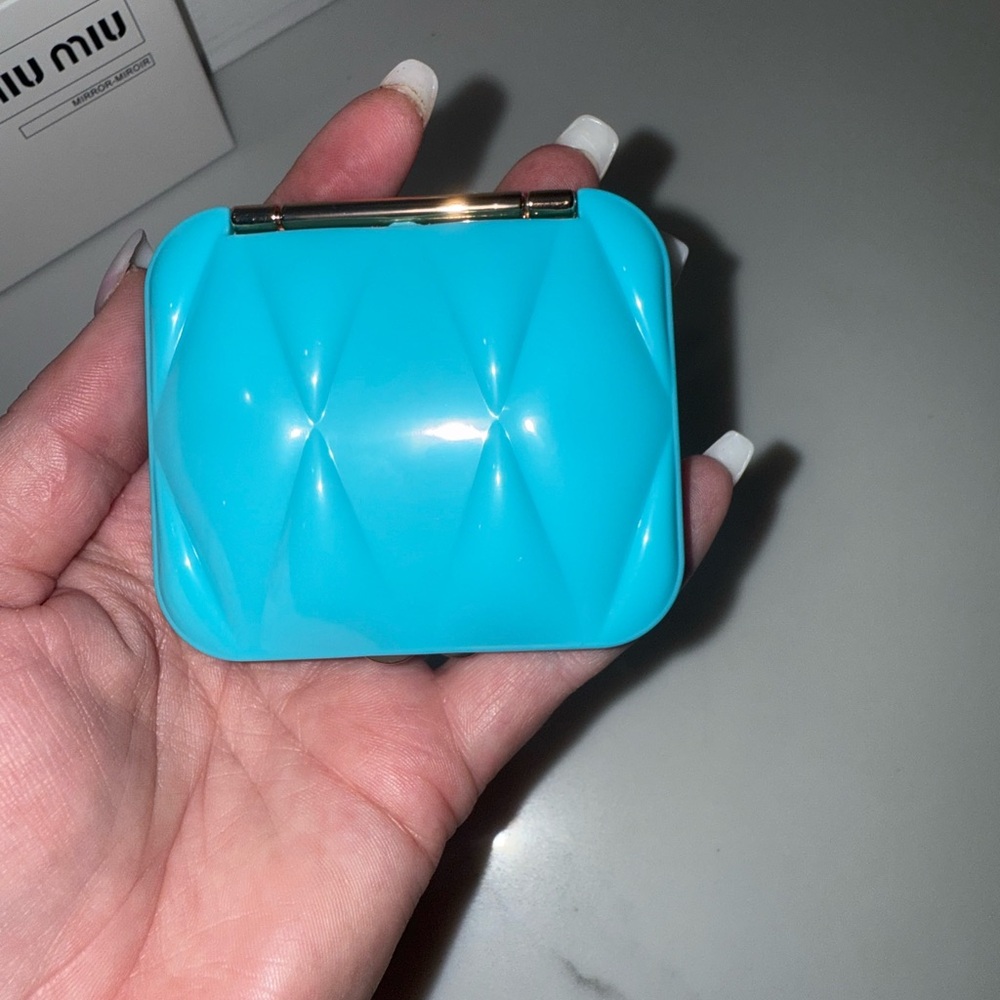 New Miu Miu Blue Quilted Mirror - Picture 5 of 9